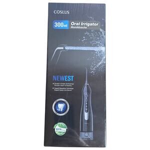 Coslus Oral Irrigator Dental Water Flosser 300ML BPA Free Black 3 Pressure Modes